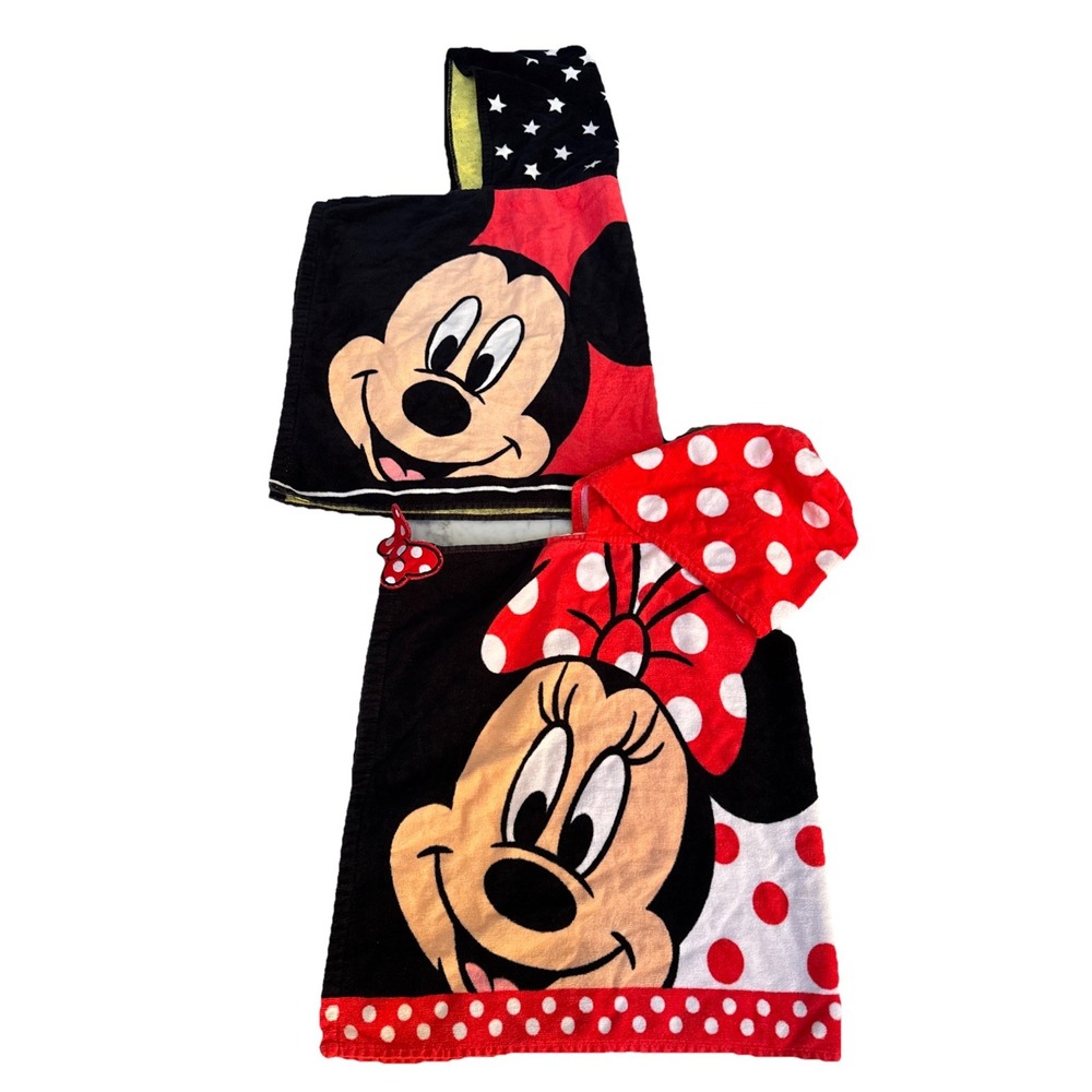DISNEY Tokyo Disney Resort Minnie & Mickey Mouse Children's Hooded Towel Wrap